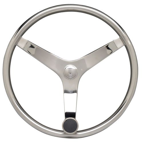 Uflex - v46 - 13.5&#034; stainless steel steering wheel w/speed knob