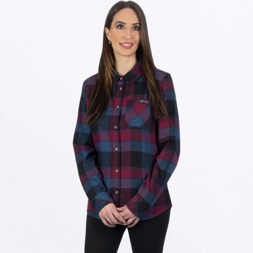 Fxr racing timber womens flannel shirts 2xl blue