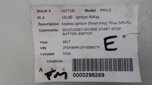 17 toyota prius ignition w/key