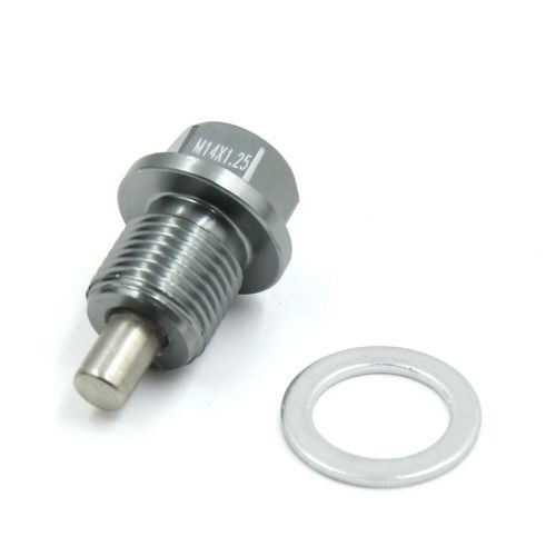 One m14x1.25 gray aluminum alloy magnetic engine oil pan drain bolt screw car