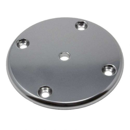 Taco marine f32-4450bss 5&#034; round pad, spiral sanded aluminum, 4-hole