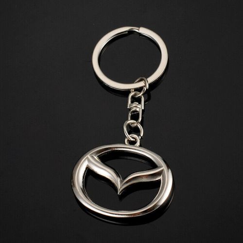 3d all metal car alloy car logo metal keychain key ring for mazda