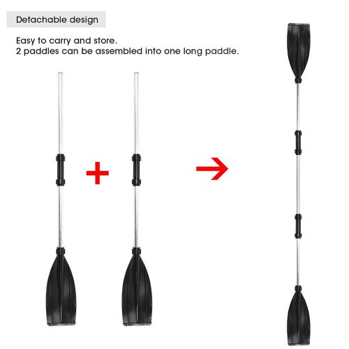 125cm/49.2in detachable afloat oars aluminum alloy paddles dual end for boat