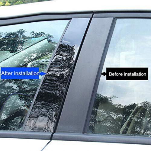 6pcs glossy black pillar posts window door trim kit for 2022-2024 toyota veloz