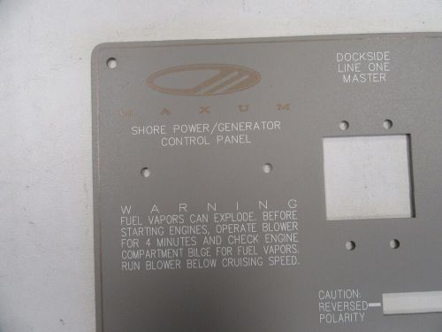 Maxum shore power / generator blank control panel 14 1/2&#034; x 11&#034; aluminum boat