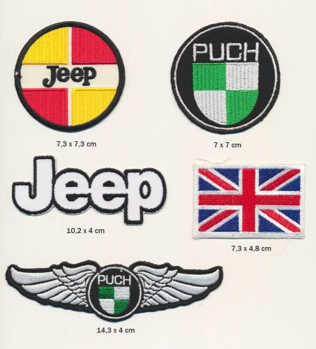 Jeep puch england patch patch b-stock set 5 piece car racing racing b082-