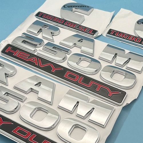 4x fender door emblem for ram 2500 heavy duty cummins turbo diesel badges chrome