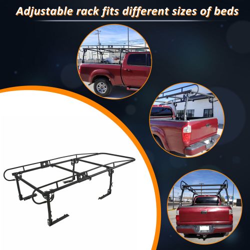 Adjustable full size bed truck trunk ladder rack pick up lumber kayak utility