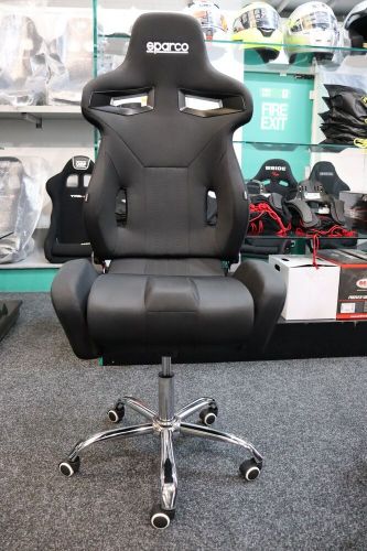 Sparco r333 reclining sport seat adjustable racing office chair with chrome base