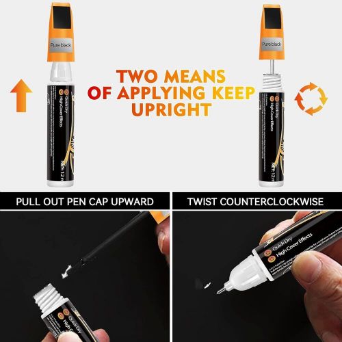 Touch up paint for cars, easy &amp; quick auto 0.4 fl oz (pack of 1), black-1pcs