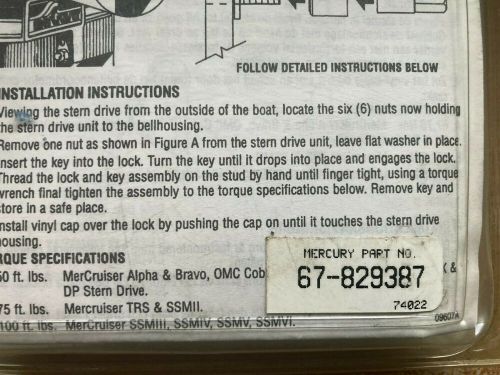 Mc gard boat stern drive lock 74022 1/2 x 20 thread single trs &amp; ii ssm