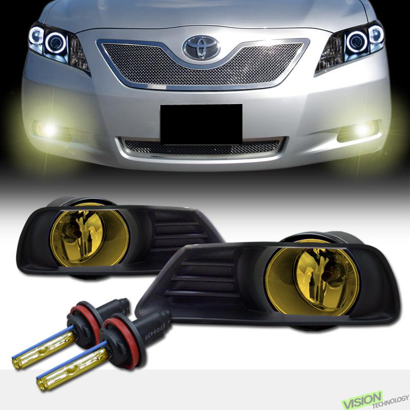 H11 xenon hid+yellow lens driving/bumper fog lights lamps set 07-09 camry 4-door