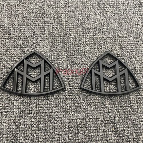 Gloss black maybach set fender side rear trunk emblems badge for mercedes benz s