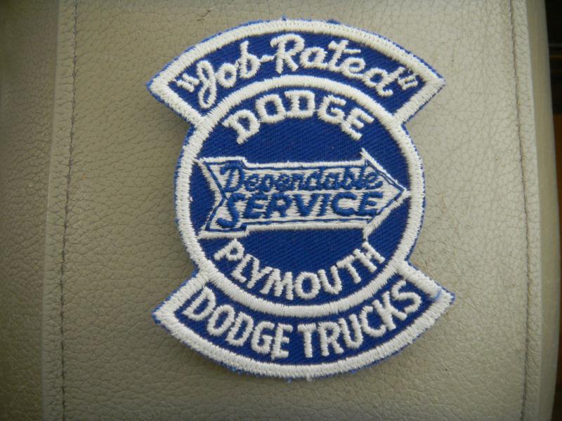 Nos original 50s "job-rated" dodge trucks/plymouth uniform patch-rare design!!!!