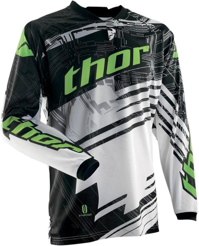 New thor motocross phase green swipe offroad jersey. men's x-large / xl