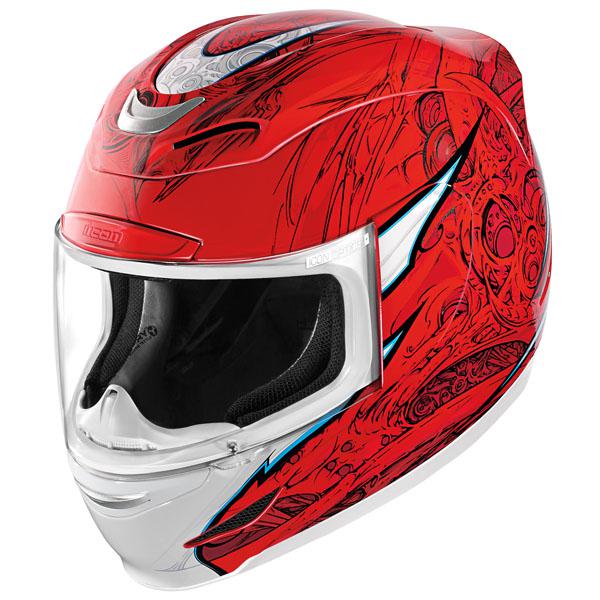 Icon airmada sportbike sb1 red full face motorcycle helmet