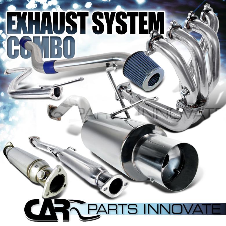 1996-1998 civic ex 1.6l l4 cold air intake+header+catback exhaust system