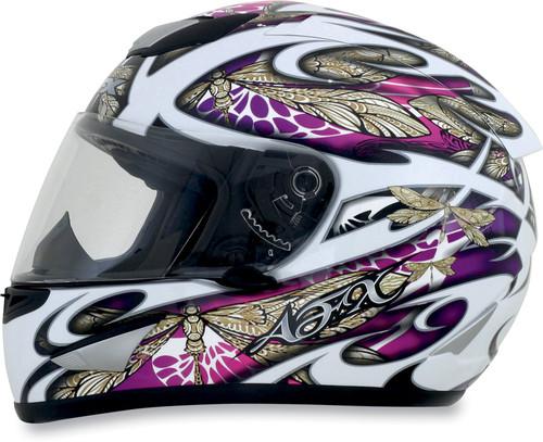 New afx fx-95 multi full-face dragonfly adult helmet, white/fuchsia-pink, small