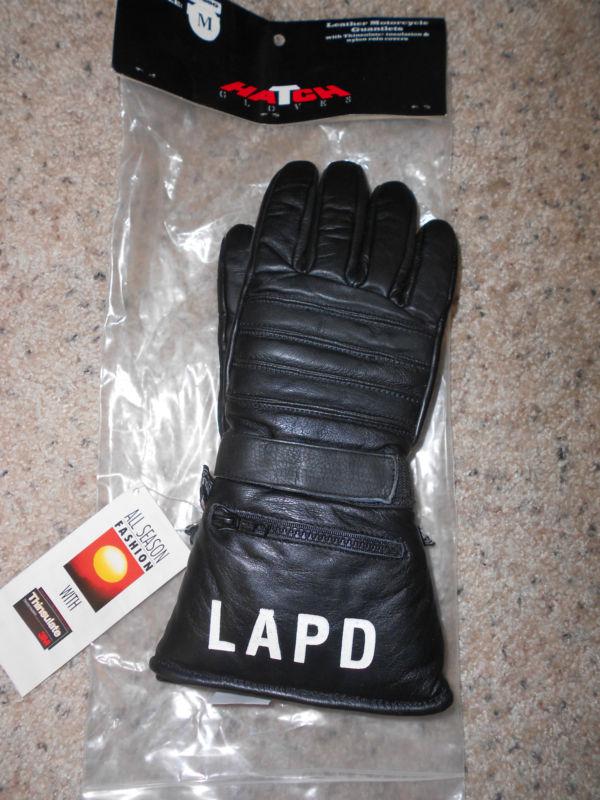 New lapd motorcycle gloves black sz. m thinsulate 3m only ones on ebay!