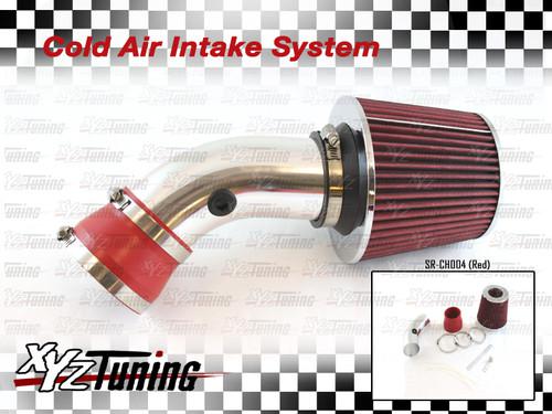 Red 95-05 monte carlo/bonneville 3.1/3.4/3.8l v6 air intake system + filter 3"