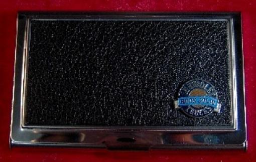 Chevrolet trucks - stainless steel & leather business card case