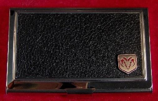 Dodge ram - stainless steel & leather business card case