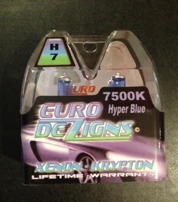 Hyper blue h7 xenon hid low beam headlights bulbs 7500k