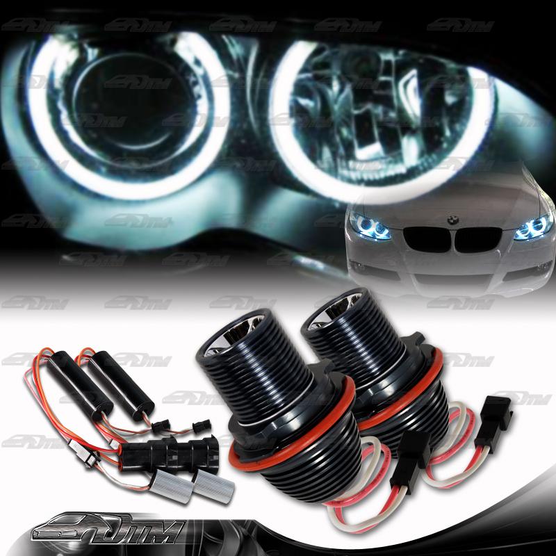 2x 2001-2007 bmw 5 series e39 e60 e61 10w 7000k white led halo angel eye bulbs