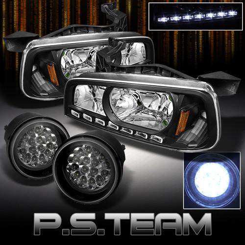 05-10 charger full led fog lamps +black led headlights w/built in corner signal