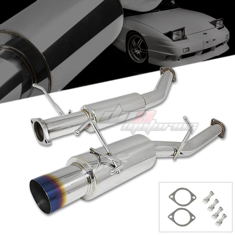 89-94 nissan 240sx s13 ka/sr 4"burnt tip catback exhaust system cat back muffler