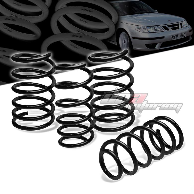 04-11 saab 9-3 2/4dr black 1"drop racing suspension lowering springs f255/r235lb