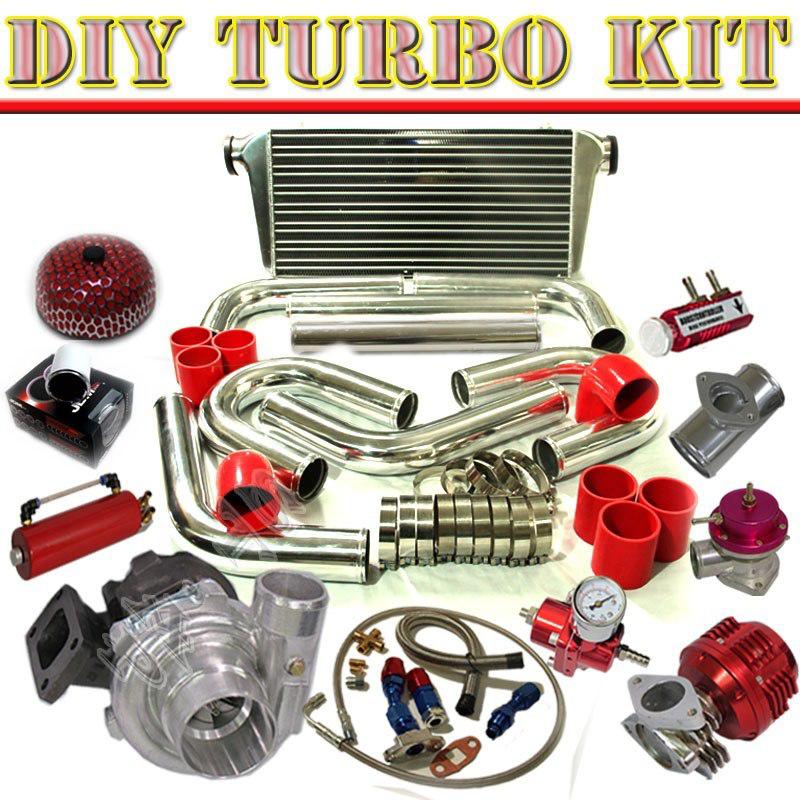 T3/t4 turbo+31" intercooler+2.5" u-pipe piping kit+bov type-s+wastegate c/red