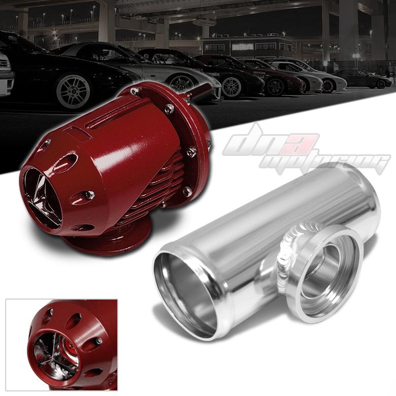 Red sqv turbo/charger blow off valve bov+aluminum flange pipe 30psi boost hps+