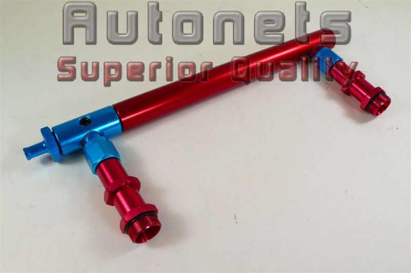 Billet aluminum fuel line holley double pumper 4150 carburetor red/blue anodized