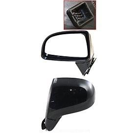 Smooth black power side view door mirror assembly pair set driver+passenger