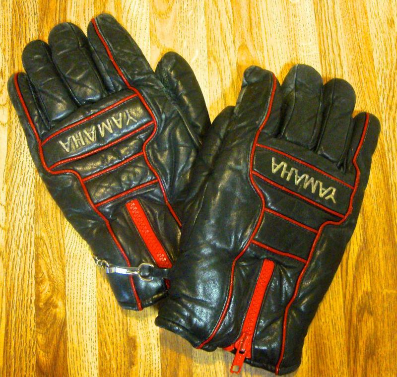 Men's leather yahama riding gloves, sz large