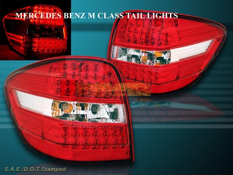 06-09 mercedes benz w164 ml-class l.e.d. tail lights red clear led new