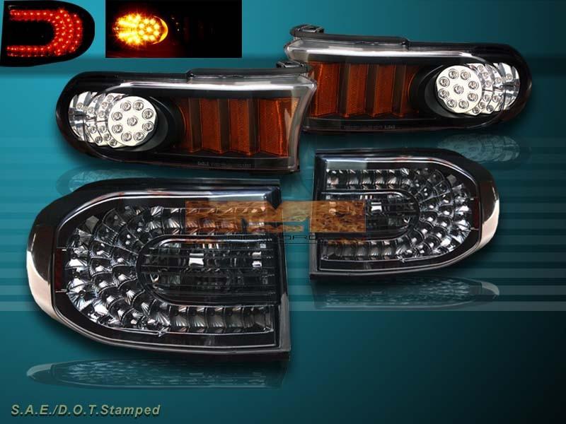 07-10 toyota fj cruiser led tail lights smoke + black led bumper lights