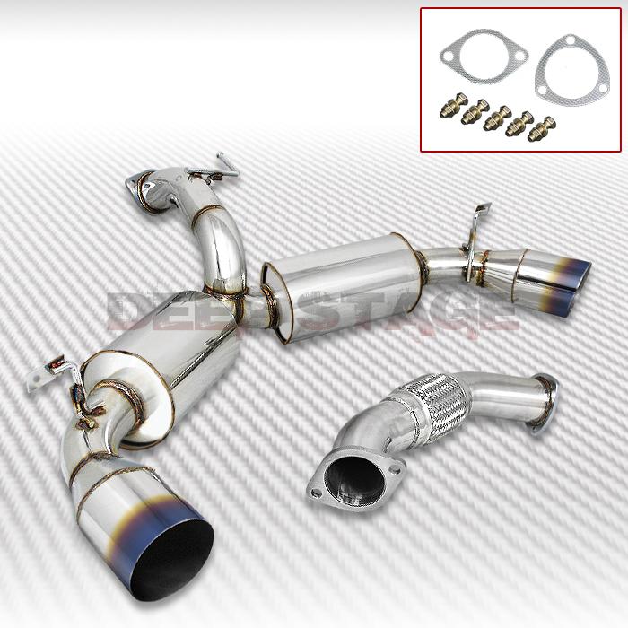 Stainless dual turbo cat back exhaust 4.5"burnt tip muffler 90-95 mr-2 turbo w20