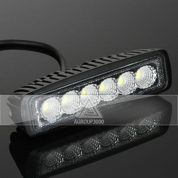 18w 6inch flood led work driving light 4wd 4x4 offroad car atv suv jeep boat 4x4