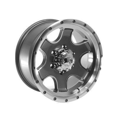 Summit wheel nomad aluminum natural/gray 16"x8" 6x5.5" bc 4.875 backspace ea