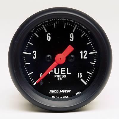 Autometer z electrical fuel pressure gauge 2 1/16" dia black face 2661