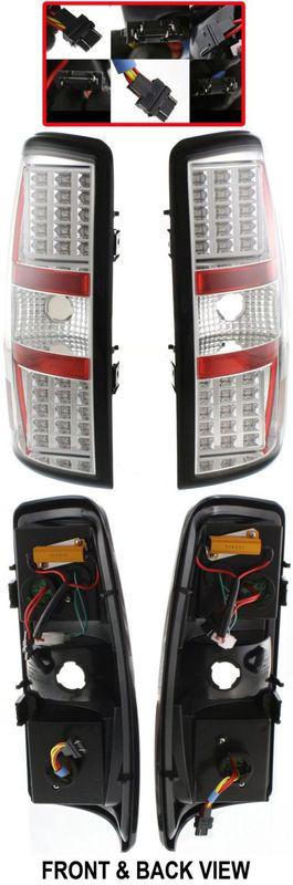 Led clear tail light brake lamp rear lens/housing pair set driver/passenger side