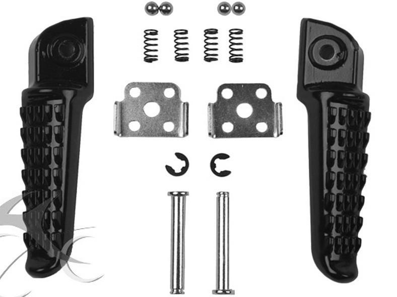 Black rear passenger footrest foot pegs for kawasaki z1000 zx9r z750 07-11 pair