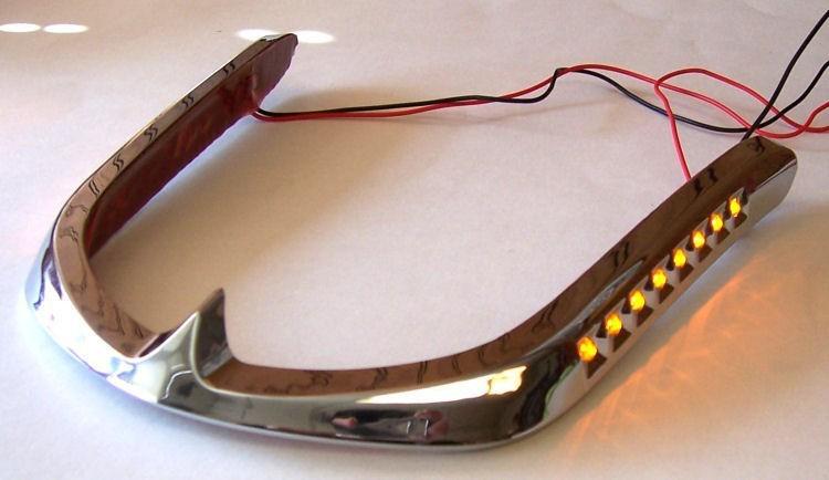 Led lighted front fender trim goldwing gl1500 1500