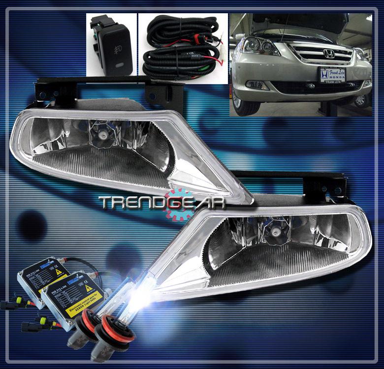 05-07 honda odyssey ex lx van bumper fog lights lamps+oem switch+harness+hid kit