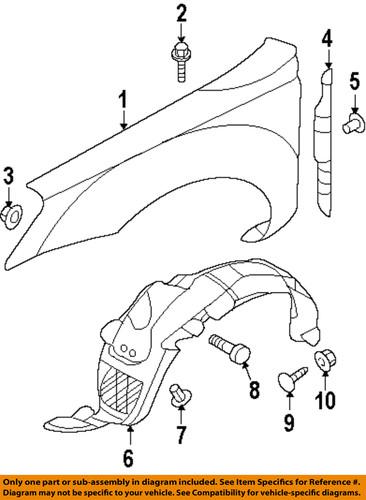 Kia oem 868112g500 fender liner