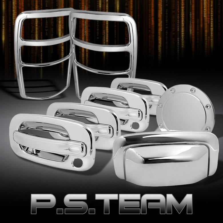 00-06 suburban 4dr chrome door handle+tailgate handle+gas tank+tail lights bezel