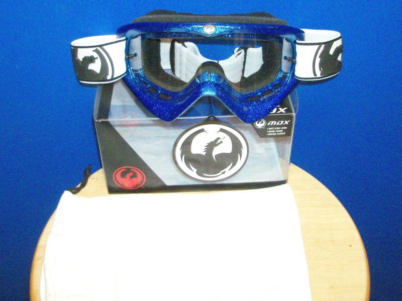 Buy DRAGON MDX HOG WILD BLUE motorcycle dirt bike goggles CLEAR LENS in ...