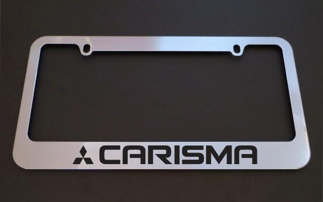 1 brand new mitsubishi carisma chrome metal license plate frames + screw caps